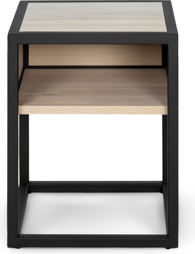 SPINDER DESIGN Diva One-Nightstand nattbord, m. 1 hylle - oljet eik og sort stål (40x40)