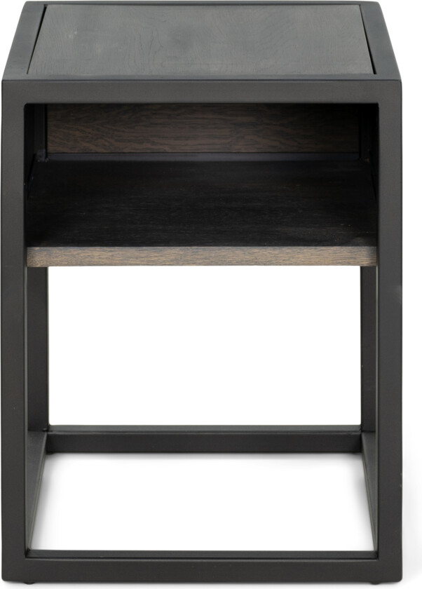 SPINDER DESIGN Diva One-Nightstand nattbord, m. 1 hylle - oljet eik og sort stål (40x40)