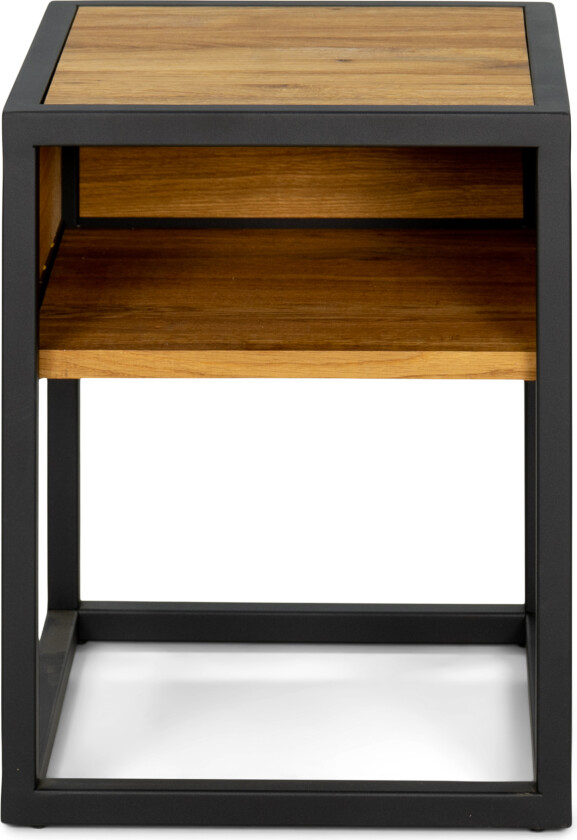 SPINDER DESIGN Diva One-Nightstand nattbord, m. 1 hylle - naturlig eik og sort stål (40x40)
