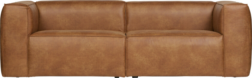 Bean 3,5-manns sofa - cognac skinnfiber/polyester