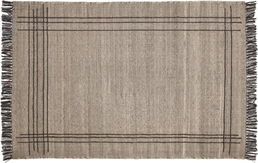 LAFORMA Eneo gulvteppe, med dusker, rektangulært - brun ull/bomull/polyester (160x230)