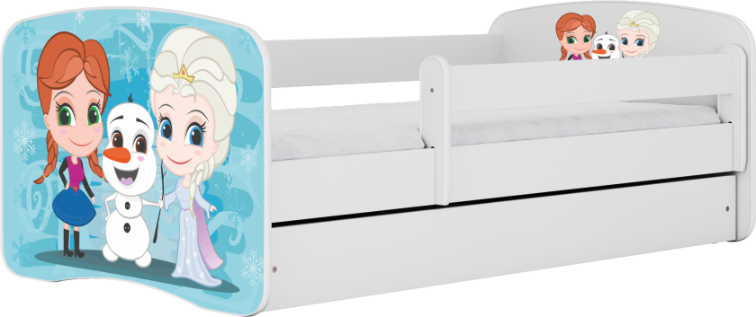 Babydreams juniorseng med Frost, med madrass, sengehest og skuff - hvit laminat (140x70)