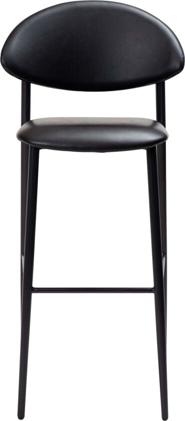 DAN-FORM Tush barkrakk, med ryggstøtte og fotstøtte - vintage sort kunstskinn og svart stål