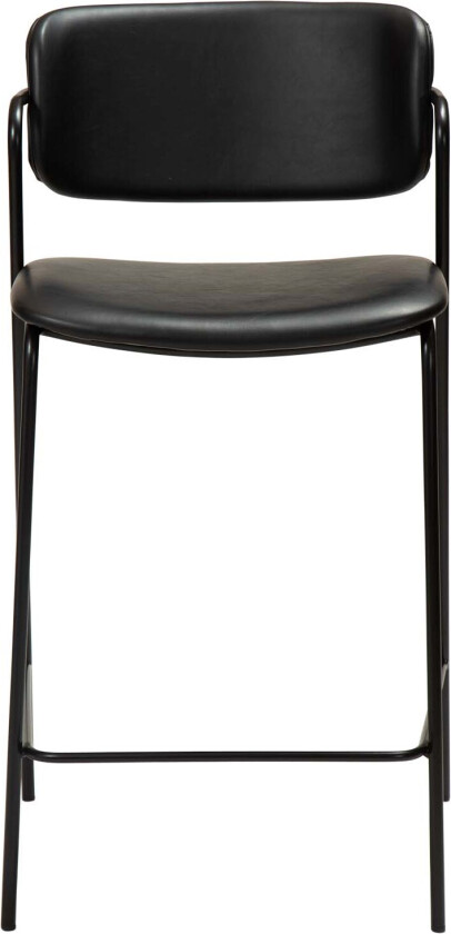 DAN-FORM Zed benkestol, med ryggstøtte, armlener og fotstøtte - vintage sort kunstskinn og svart stål