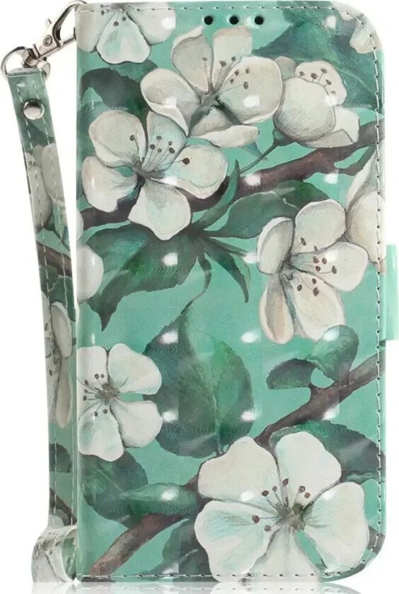 Samsung Galaxy A25 (5G) Kunstskinn Deksel m. Trykk & Stropp - Blomster