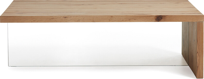 Bilde av LAFORMA Tulsi salongbord, rektangulært - naturlig eik og klart glass (120x70)