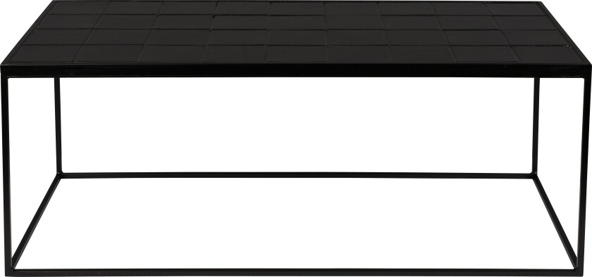 Bilde av ZUIVER Glasert salongbord, rektangulært - svart keramikk og jern (93x42,5)