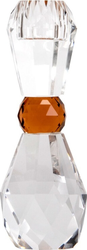 HOUSE OF SANDER Rejnfan lysestake - ravgult og klart krystallglass (H:14,5)