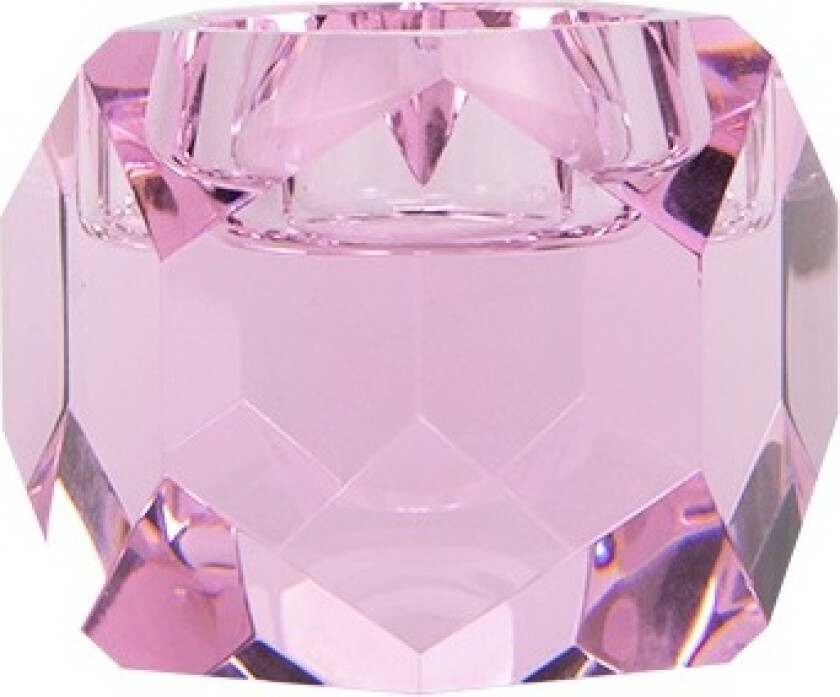 HOUSE OF SANDER Taks lysestake - rosa krystallglass (H:7)