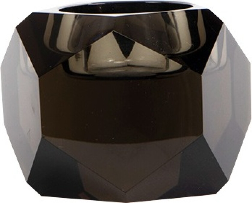 HOUSE OF SANDER Taks lysestake - røkt krystallglass (H:7)