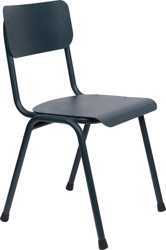 ZUIVER Back To School hagestol, stablebar - gråblå aluminium