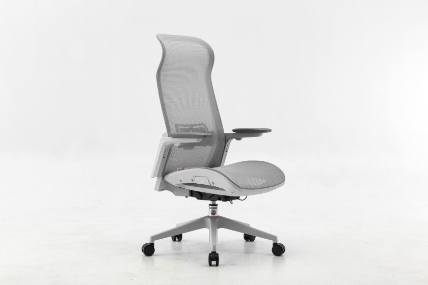 Ergo Prestige M98 kontorstol, med armlener og hjul - grå netting og plast