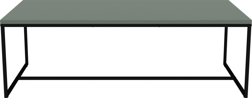 TENZO Lipp sofabord, rektangulært - tåkegrønn sponplate og svart metall (120x60)