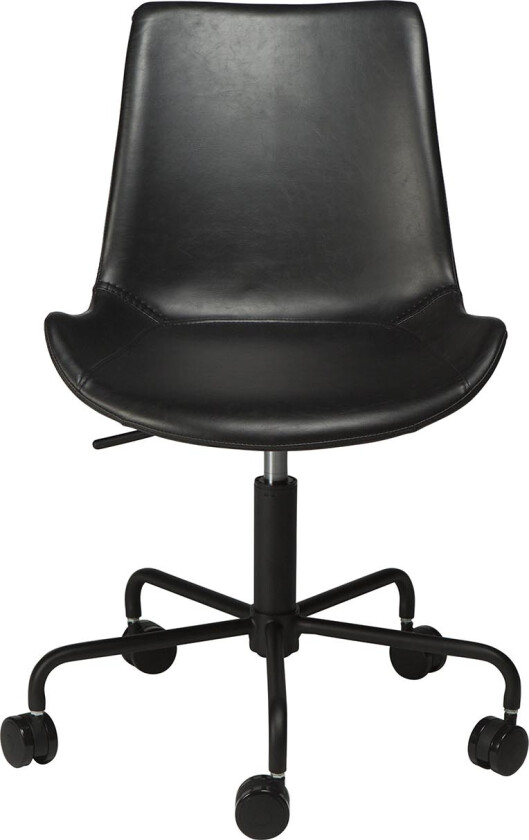 DAN-FORM Hype kontorstol - vintage sort kunstskinn og sort stål