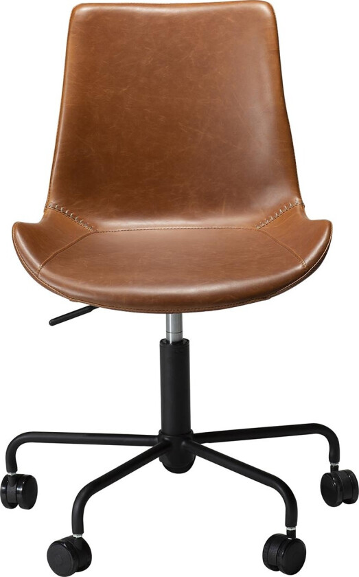 DAN-FORM Hype kontorstol - vintage lysebrunt kunstskinn og sort stål