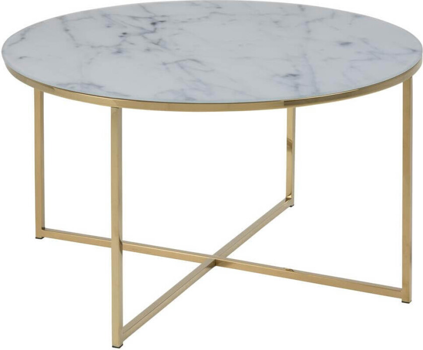 ACT NORDIC Alisma salongbord - glassplate, med marmortrykk, rund (Ø:80)