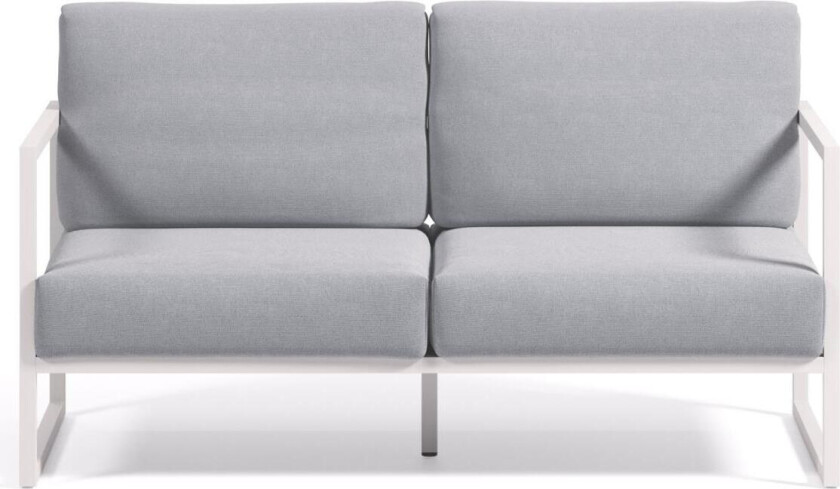 LAFORMA Comova 2-manns hagesofa - blått stoff og hvit aluminium