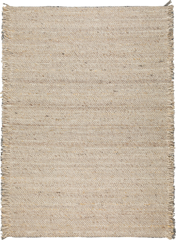 ZUIVER Frills teppe, med frynser - beige gul ull (170x240)