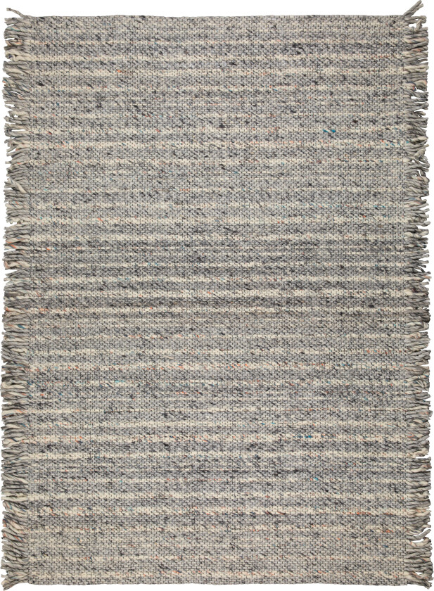 ZUIVER Frills teppe, med frynser - gråblå ull (170x240)