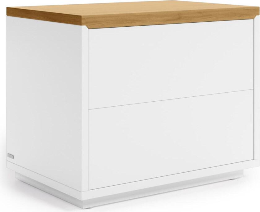 LAFORMA Abilen eikefiner og hvitlakkert nattbord 53 x 44 cm FSC 100%