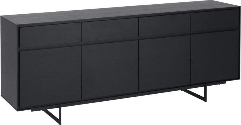 Bilde av Tokyo skjenk Large, m. 4 dører, 4 skuffer og 4 hyller - svart eikefiner og metall