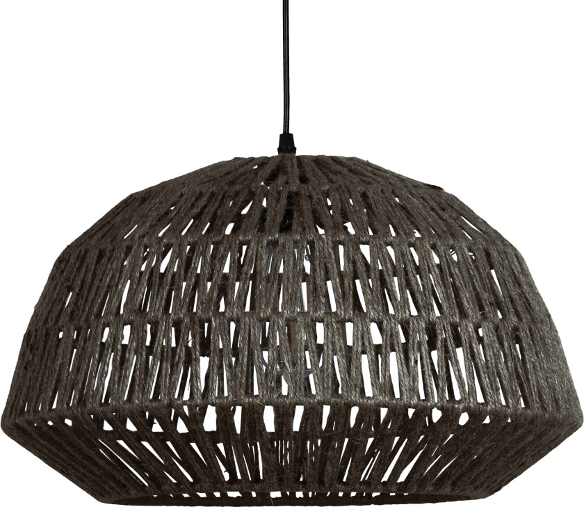 WOOOD EXCLUSIVE Kace taklampe, rund - svart jute (Ø45)
