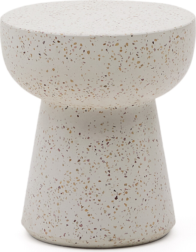 LAFORMA Pada utendørs sidebord, rundt - hvit terrazzosement (Ø40)