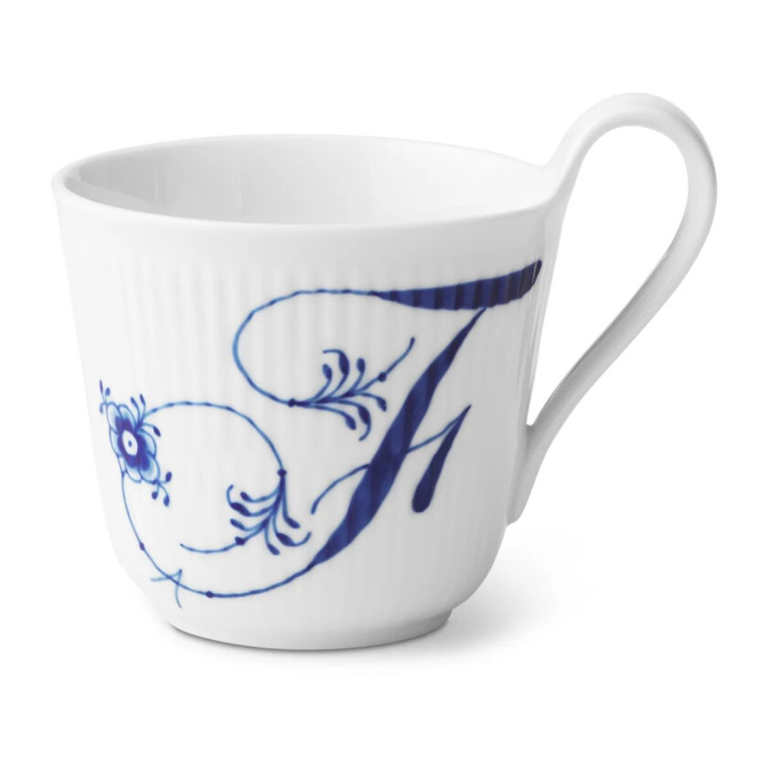 Blue Fluted Plain Alphabet kopp 33 cl F