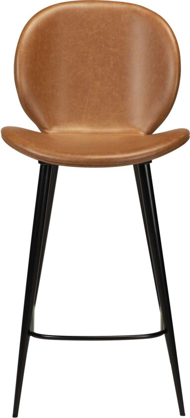 DAN-FORM Cloud barkrakk, med ryggstøtte og fotstøtte - vintage lysebrunt kunstskinn og svart stål