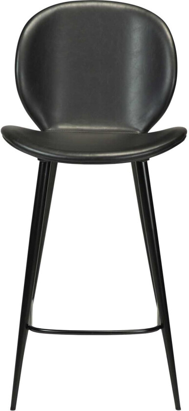 DAN-FORM Cloud barkrakk, med ryggstøtte og fotstøtte - vintage sort kunstskinn og svart stål