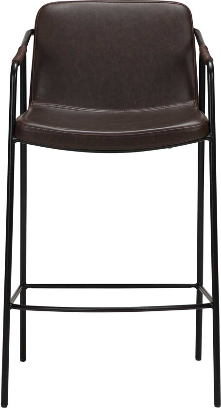 DAN-FORM Boto barkrakk, med ryggstøtte og fotstøtte - vintage brunt kunstskinn og svart stål