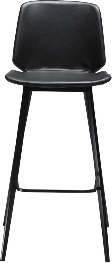 DAN-FORM Swing barkrakk, med ryggstøtte og fotstøtte - vintage sort kunstskinn og svart stål
