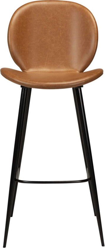 DAN-FORM Cloud barkrakk, med ryggstøtte og fotstøtte - vintage lysebrunt kunstskinn og svart stål