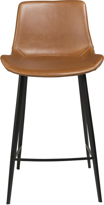 DAN-FORM Hype barkrakk, med rygg og fotstøtte - lysebrunt kunstskinn og svart stål