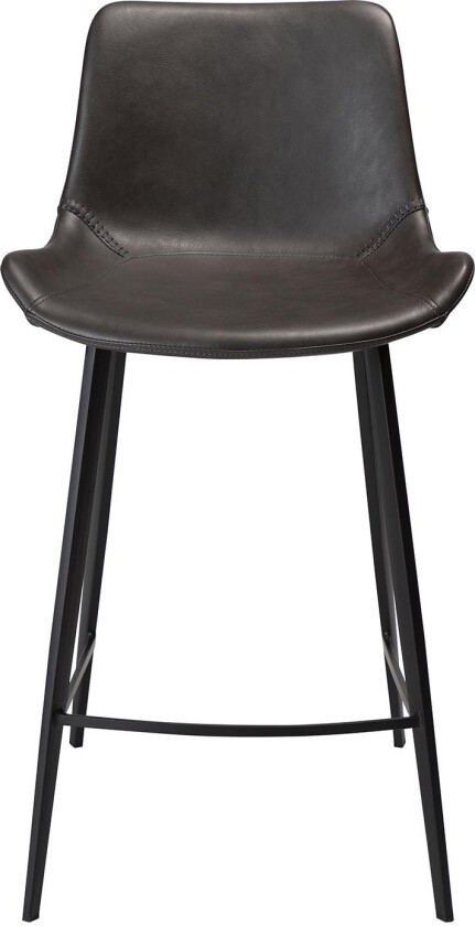 DAN-FORM Hype barkrakk, med ryggstøtte og fotstøtte - vintage grått kunstskinn og svart stål