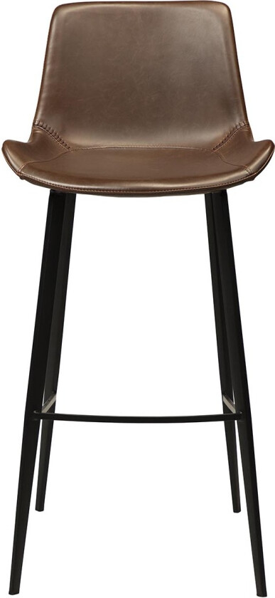 DAN-FORM Hype barkrakk, med ryggstøtte og fotstøtte - vintage brunt kunstskinn og svart stål