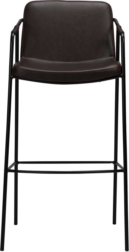 DAN-FORM Boto barkrakk, med ryggstøtte og fotstøtte - vintage brunt kunstskinn og svart stål