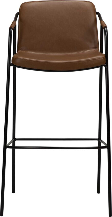 DAN-FORM Boto barkrakk, med ryggstøtte og fotstøtte - vintage lysebrunt kunstskinn og svart stål