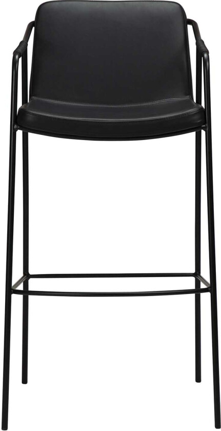 DAN-FORM Boto barkrakk, med ryggstøtte og fotstøtte - vintage sort kunstskinn og svart stål