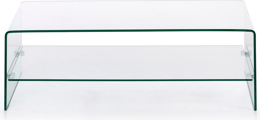 LAFORMA Burano salongbord, med hylle - klart glass (110x55)