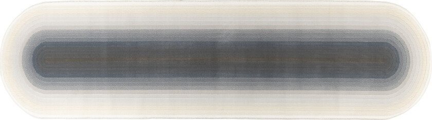 ZUIVER olympisk teppe, med mønster, oval - blå decolan (67x245)