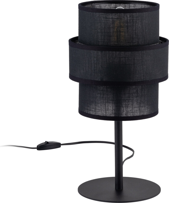 Calisto bordlampe - svart stoff og sort stål