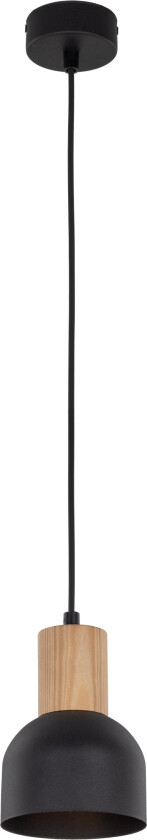 Cairo taklampe - naturlig tre og sort metall