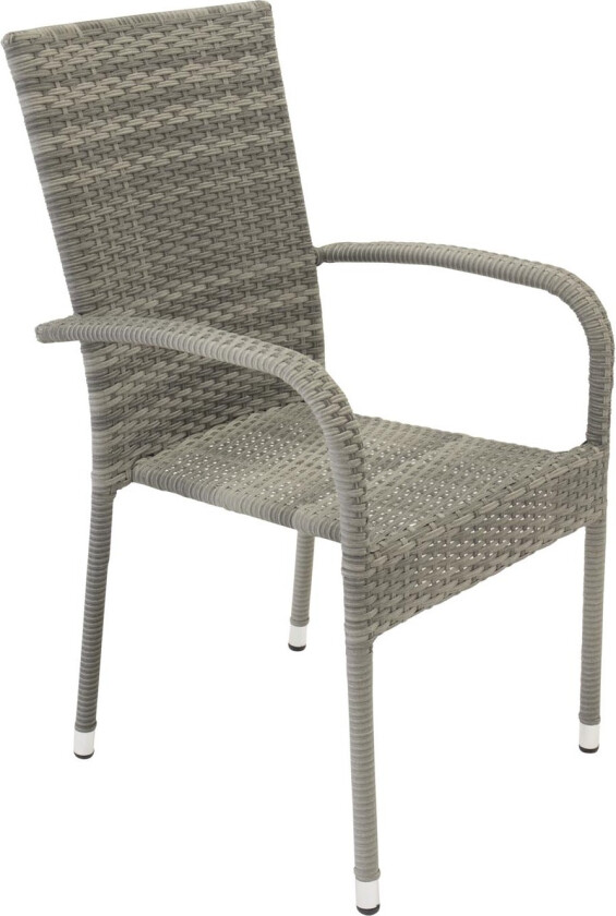 VENTURE DESIGN Anna hagestol med armlener - grå rotting og stål
