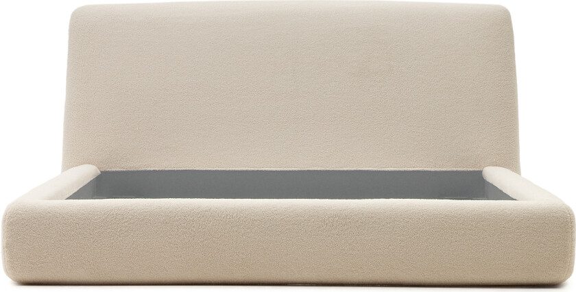 LAFORMA Martina sengeramme, med sengegavl - off-white bouclé avtagbart trekk (160x200)