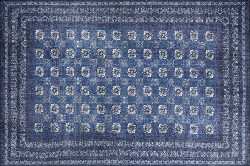 TEPPI Blues teppe, m. mønster, rektangulært - flerfarget polyester (230x330)