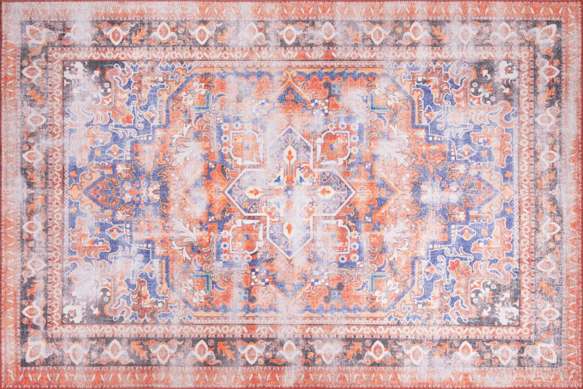 TEPPI Blues teppe, m mønster, rektangulært - flerfarget polyester (140x190)