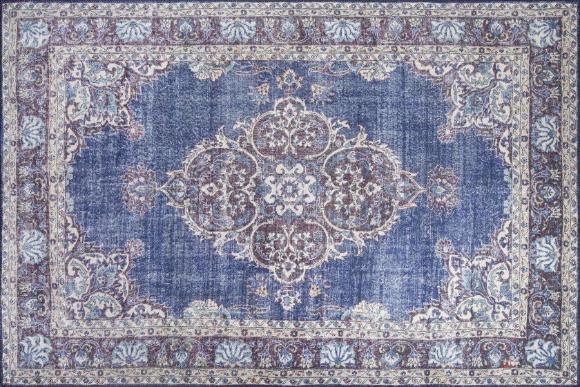 TEPPI Blues teppe, m. mønster, rektangulært - flerfarget polyester (230x330)