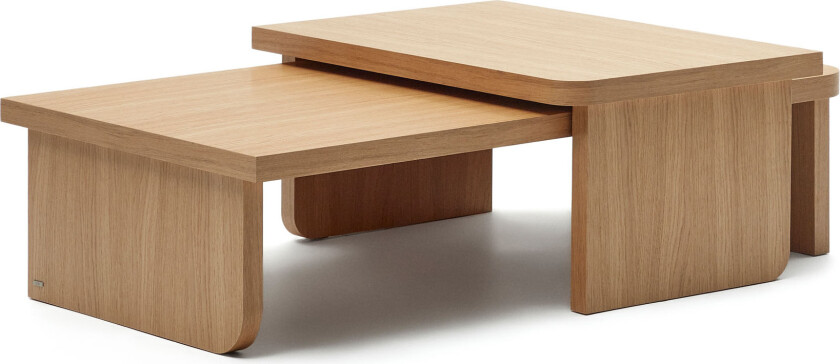 LAFORMA Oaq salongbord - naturlig eikefiner (sett med 2)