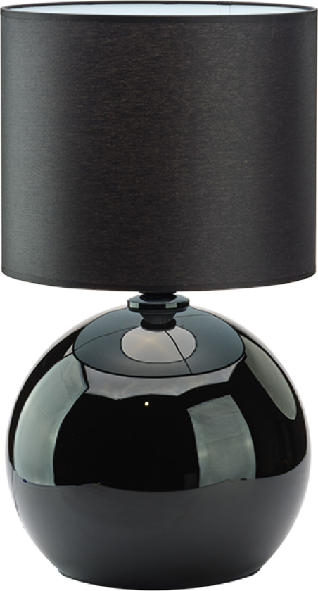 Palla bordlampe, Small - svart stoff og sort glass